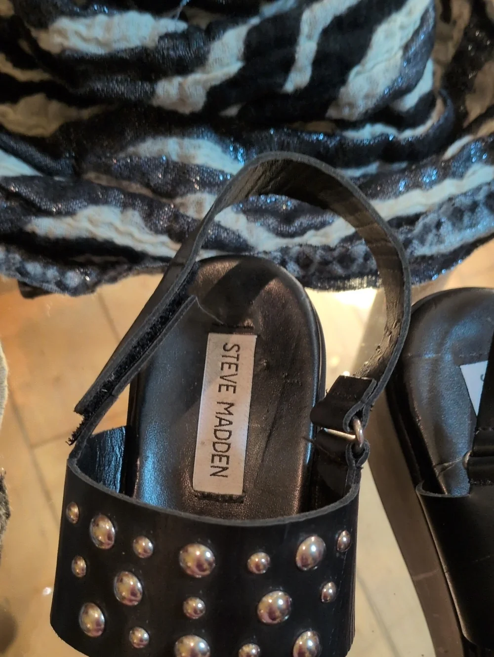 Steve Madden Wedge Sandals with Silver Studs